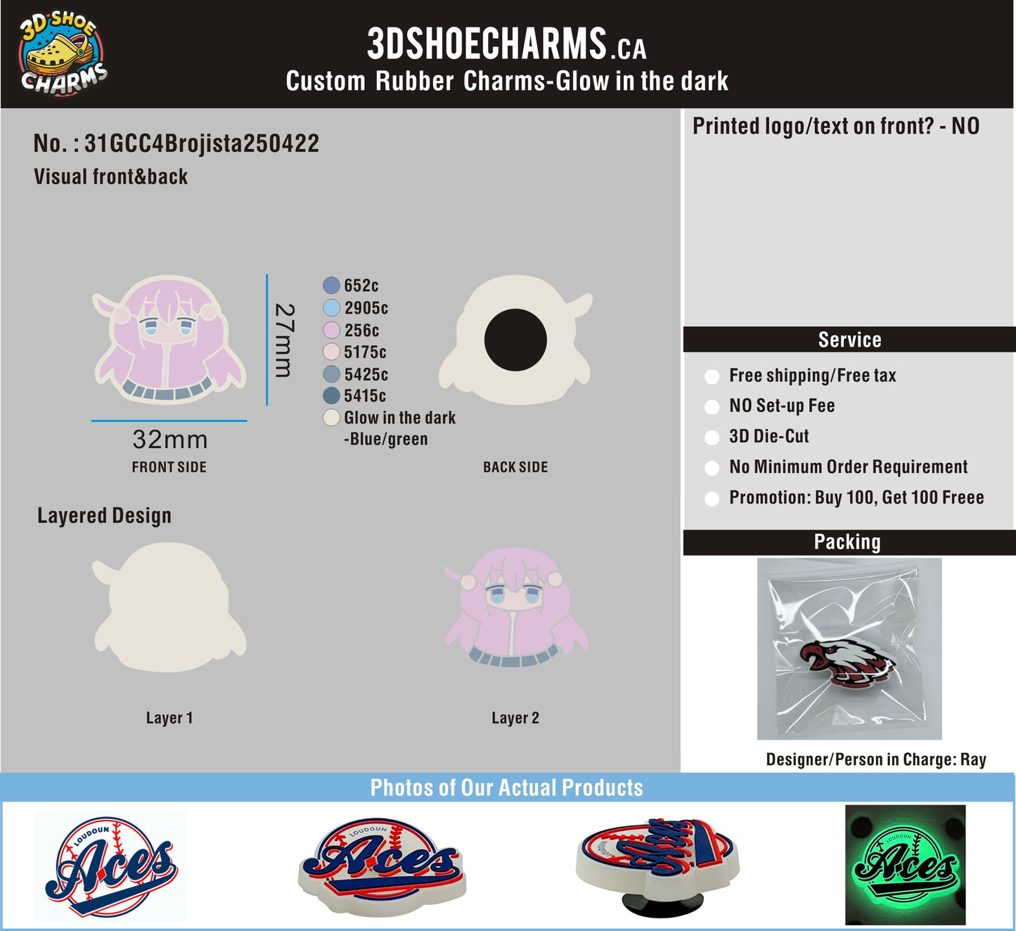 Glow-in-the-Dark Custom Clog Charms-31GCC4Brojista250422