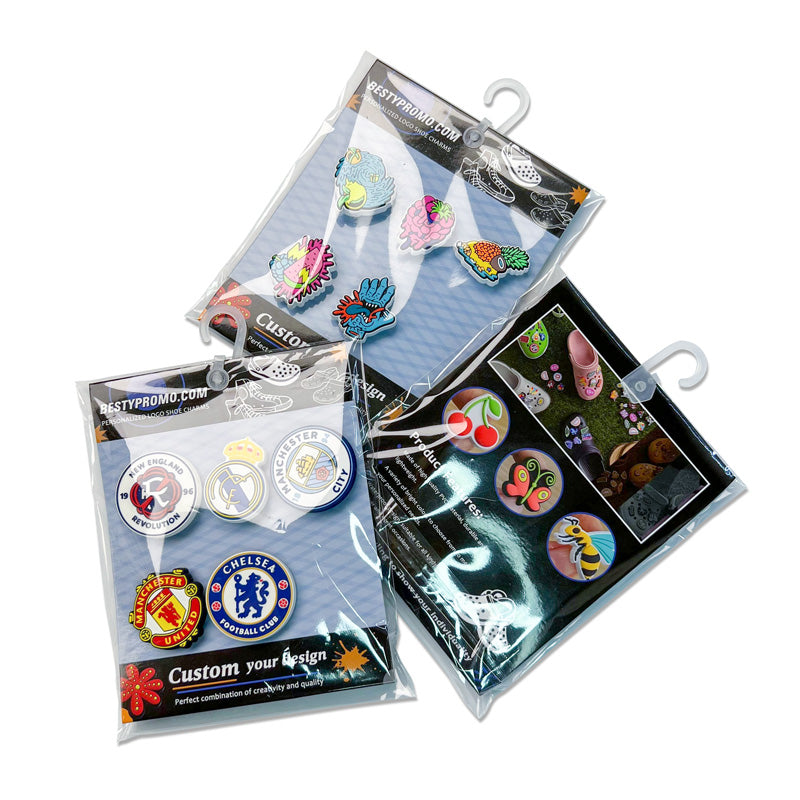 Breloques sabots en caoutchouc 3D - Lot de 5