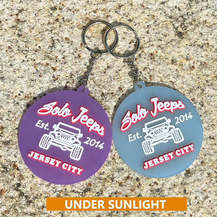 Custom UV Color-Changing PVC Keychain