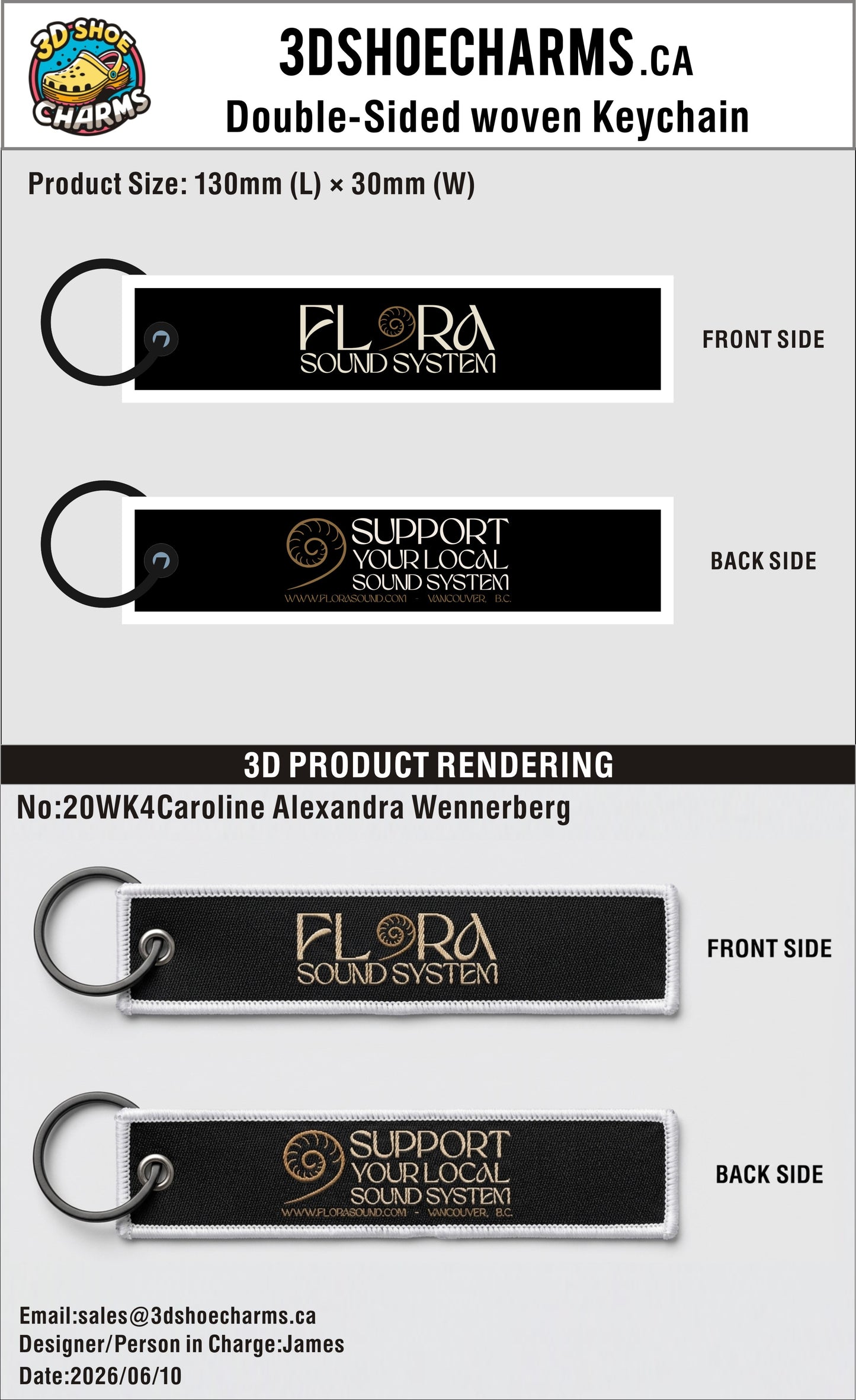 Custom Double-Sided Woven Flight Key Tag - 20260610-20
