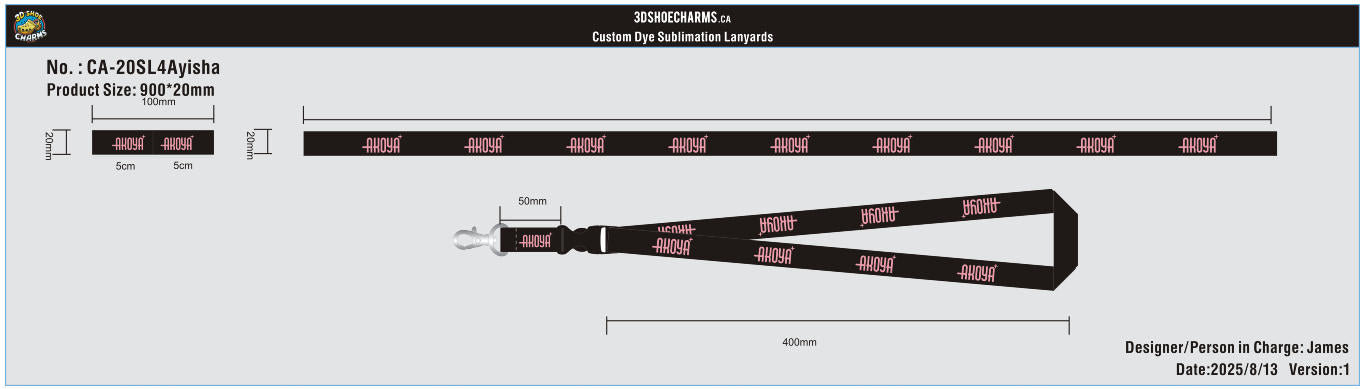Custom Detachable Sublimation Lanyards-20LY4Ayisha-RE