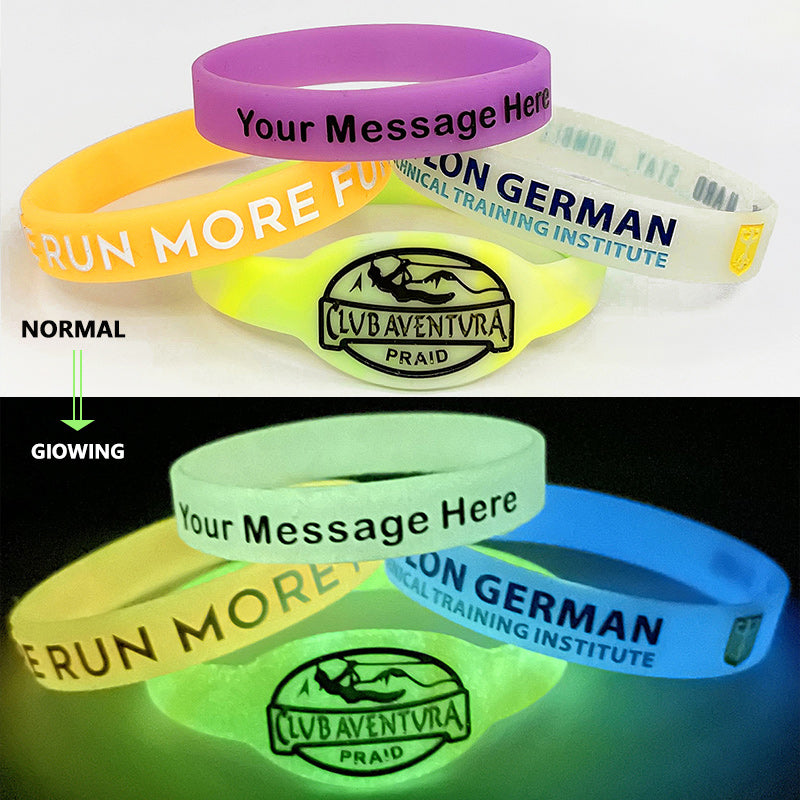 Custom Glow-in-the-Dark Silicone Wristbands