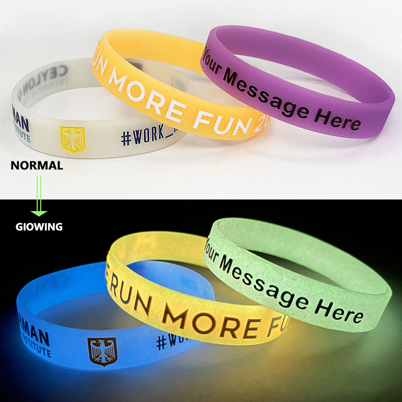 Custom Glow-in-the-Dark Silicone Wristbands
