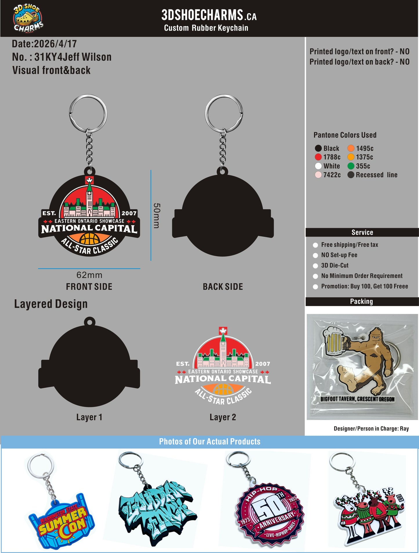Custom 3D Rubber keychains– 20260421-31