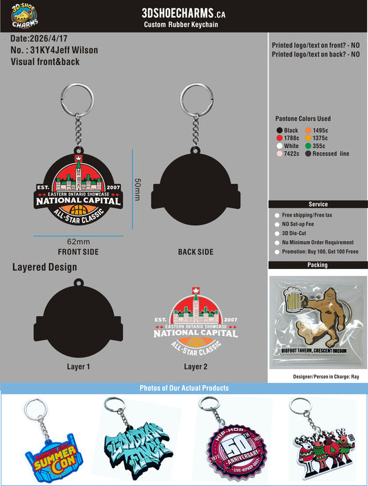 Custom 3D Rubber keychains– 20260421-31