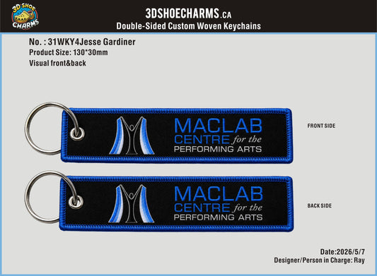 Custom Double-Sided Woven Flight Key Tag-260623-31