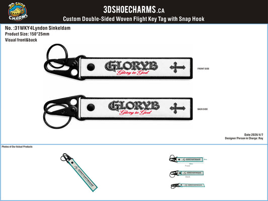 Custom Woven Keychain with Eagle Hook-20260410-31