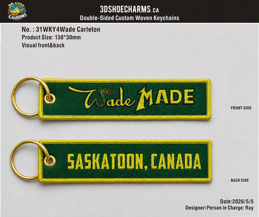 Custom Double-Sided Woven Flight Key Tag-260520-31