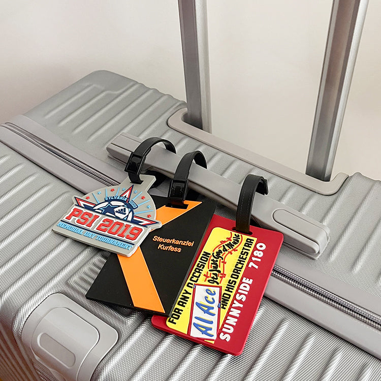 Custom Rectangular 3D Rubber Luggage Tag