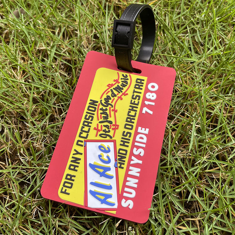 Custom Rectangular 3D Rubber Luggage Tag