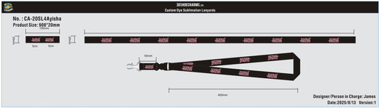 Custom Detachable Sublimation Lanyards-20LY4Ayisha-RE